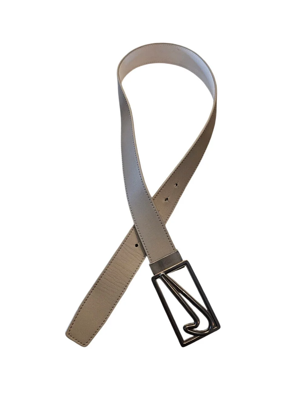 Nike Cutout Mens Reversible Golf Belt White/Gray Patent Leather Sz 30